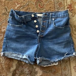 Madewell High Waisted Button Jean Shorts